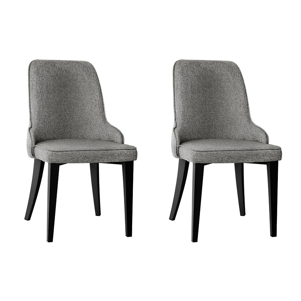 artiss dining chairs set of 2 linen fabric grey