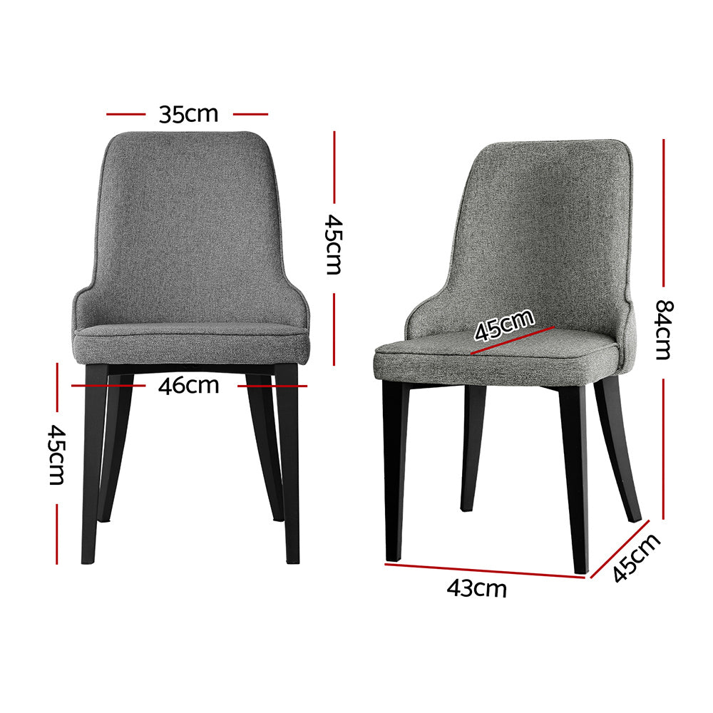 artiss dining chairs set of 2 linen fabric grey