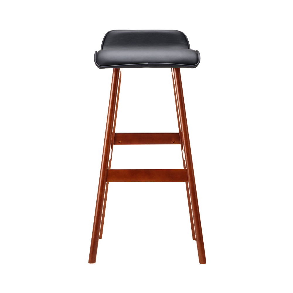 artiss 2x bar stools wooden stool black