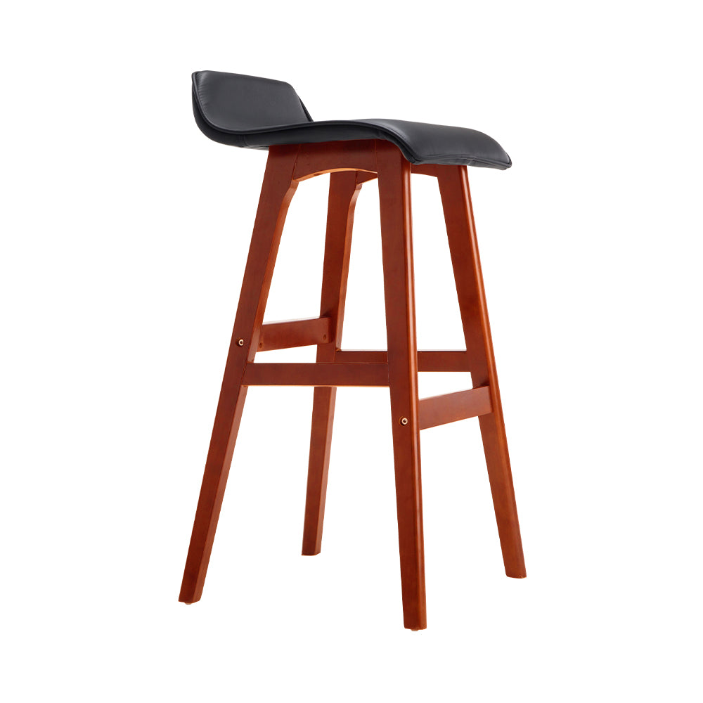 artiss 2x bar stools wooden stool black