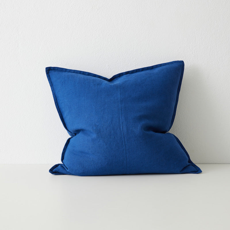 como panelled european linen - cobalt