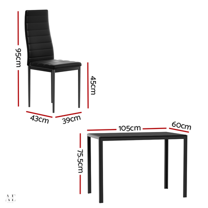 Artiss Dining Chairs and Table - Black