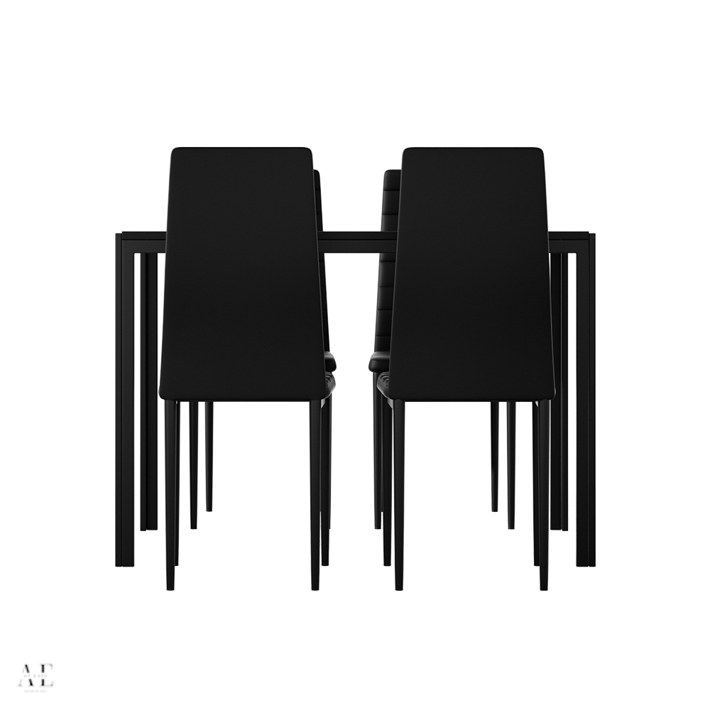 artiss dining chairs and table - black