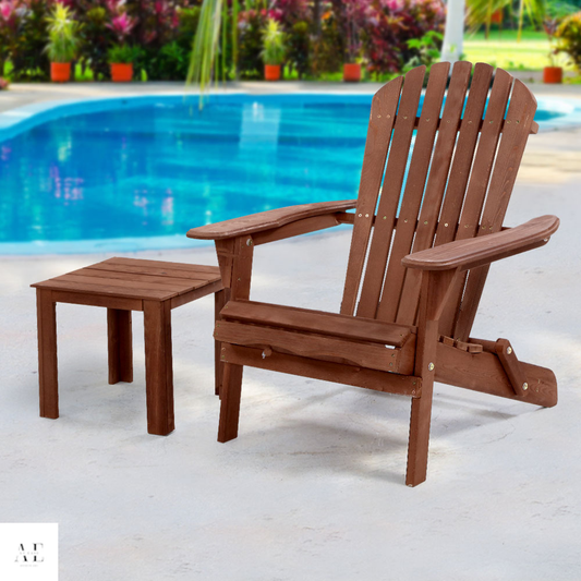 Wooden Foldable Beach Chair - Brown