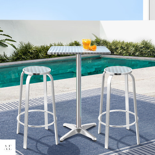 Outdoor Bar Set Bistro Table & Stools (3pcs)