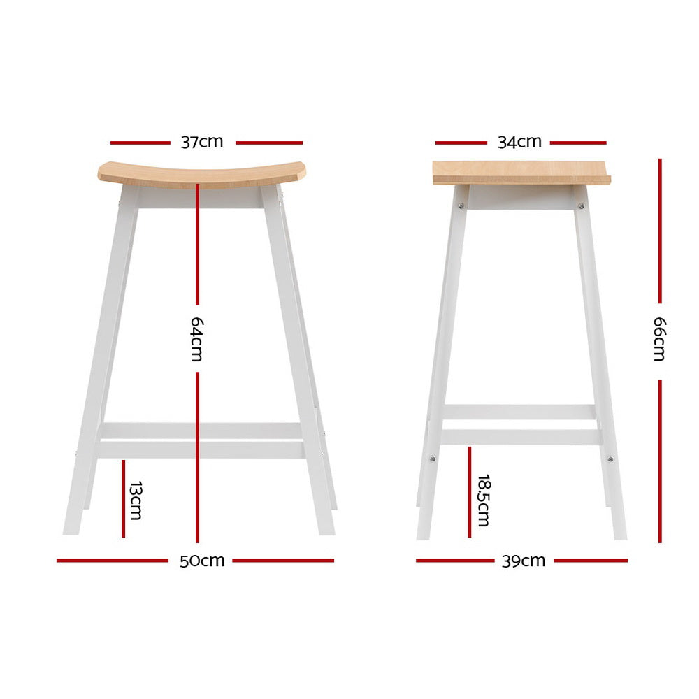 artiss 2x bar stools wooden chairs oak