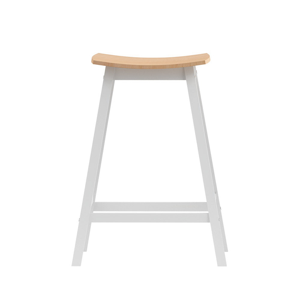 artiss 2x bar stools wooden chairs oak