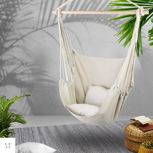 Serenity Chair Outdoor hanging with serenity cushion - Cream