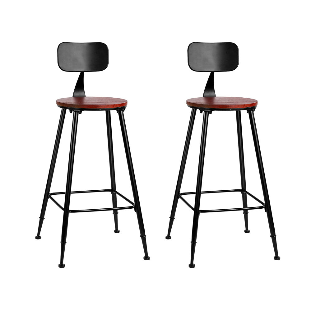 artiss 2x bar stools vintage metal chairs