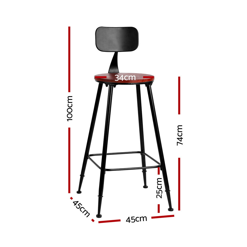 artiss 2x bar stools vintage metal chairs