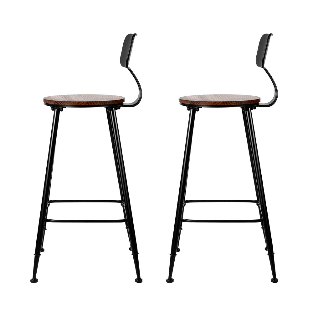 artiss 2x bar stools vintage metal chairs