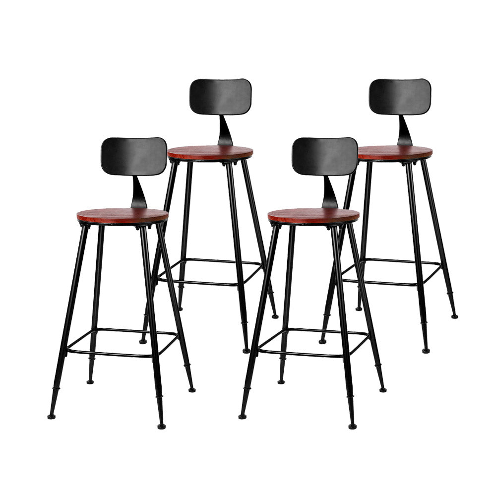 artiss 4x bar stools vintage metal chairs