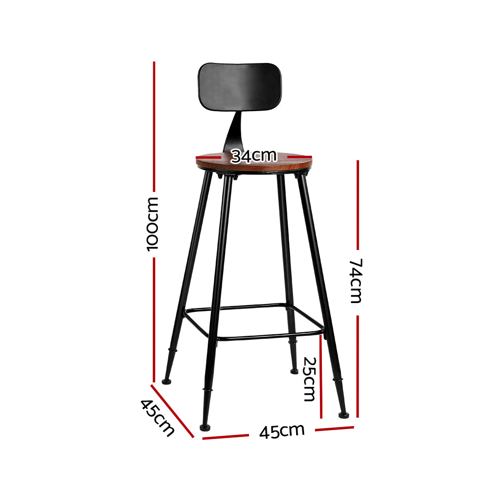 artiss 4x bar stools vintage metal chairs