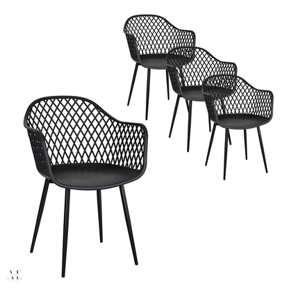 Outdoor Dining Chairs - Black (4pcs)