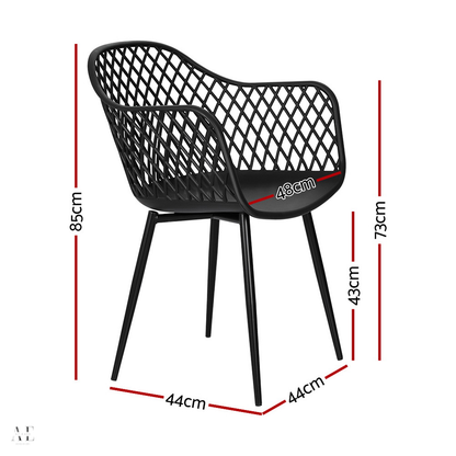 Outdoor Dining Chairs - Black (4pcs)