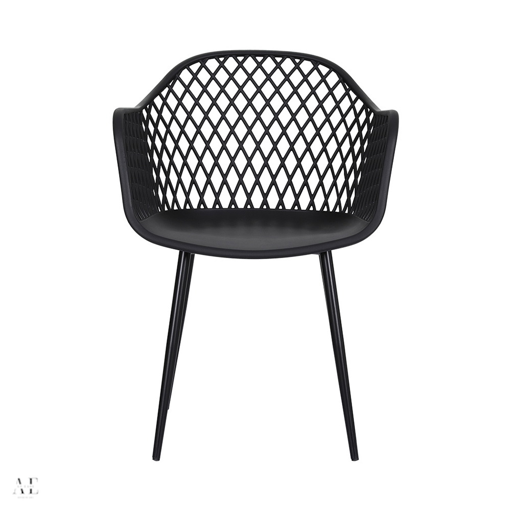 outdoor dining chairs - black (4pcs)