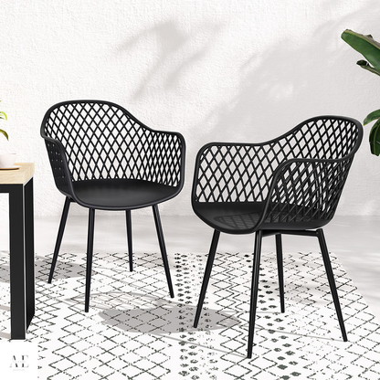 Outdoor Dining Chairs - Black (4pcs)