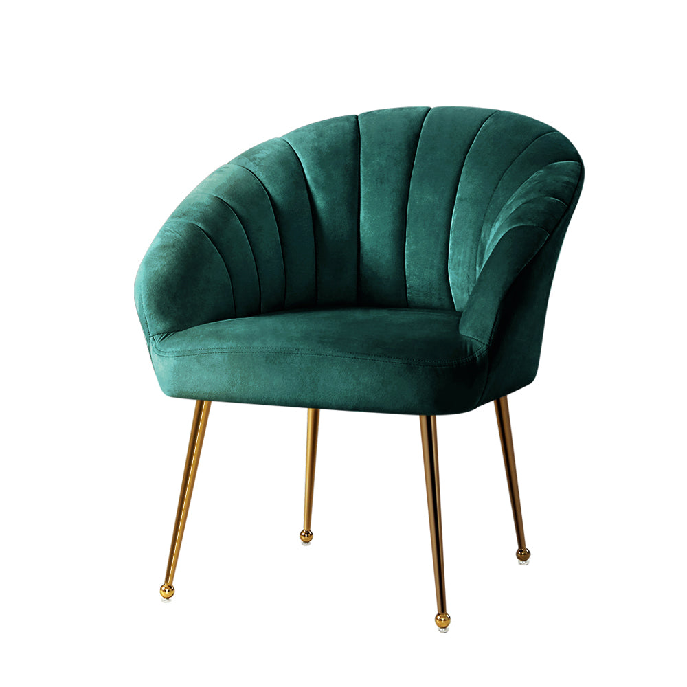 artiss armchair velvet green eloise