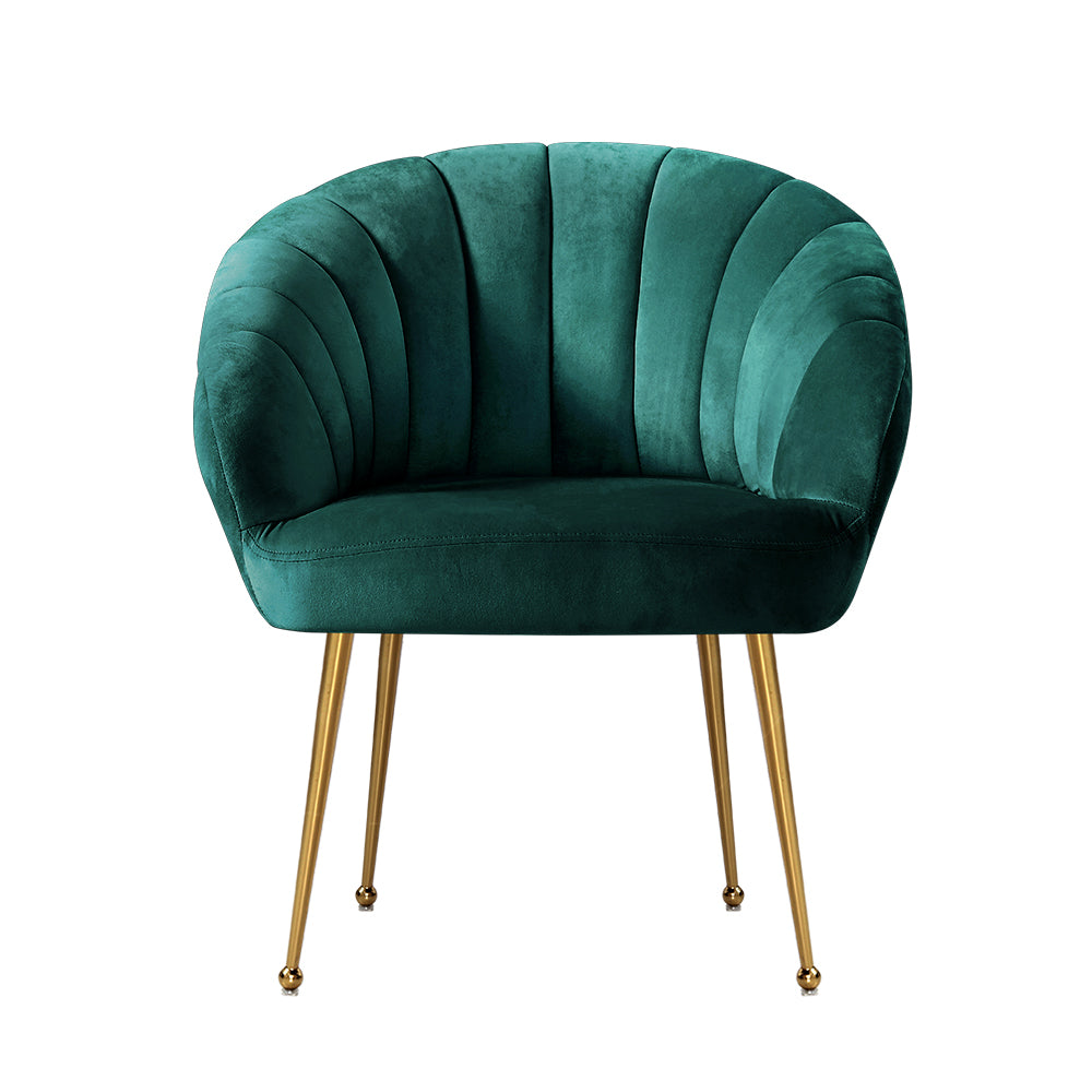 artiss armchair velvet green eloise