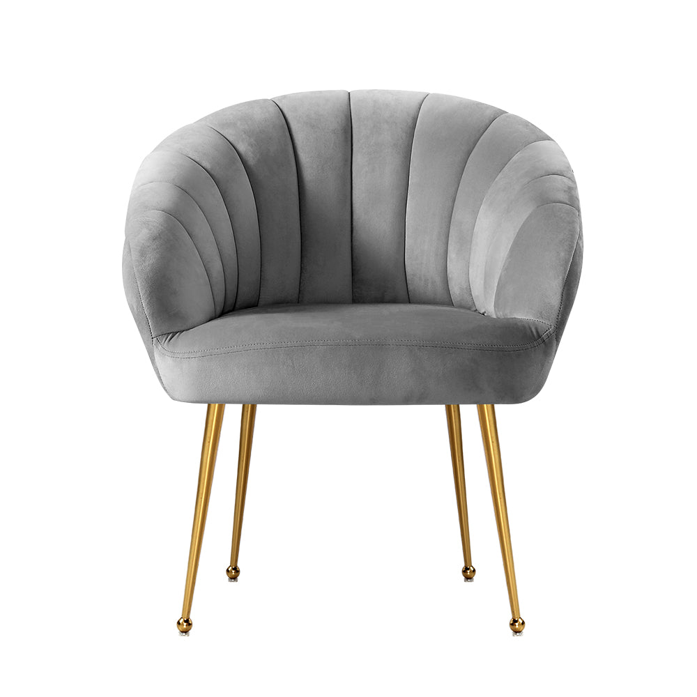 artiss armchair velvet grey eloise