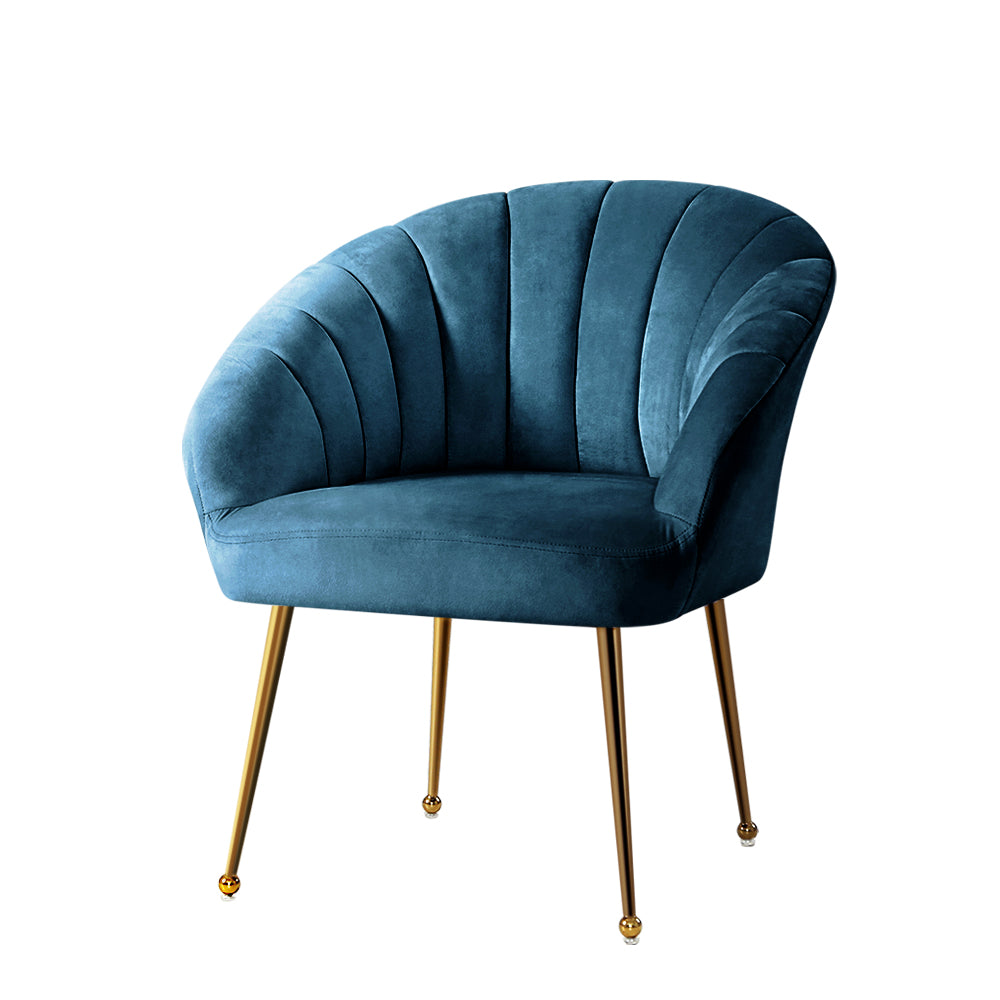 artiss armchair velvet blue eloise