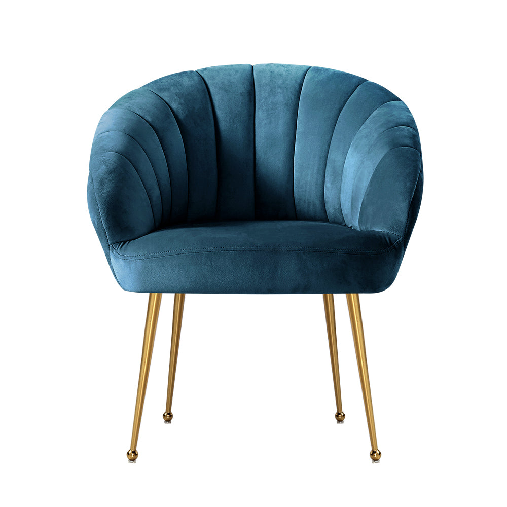 artiss armchair velvet blue eloise