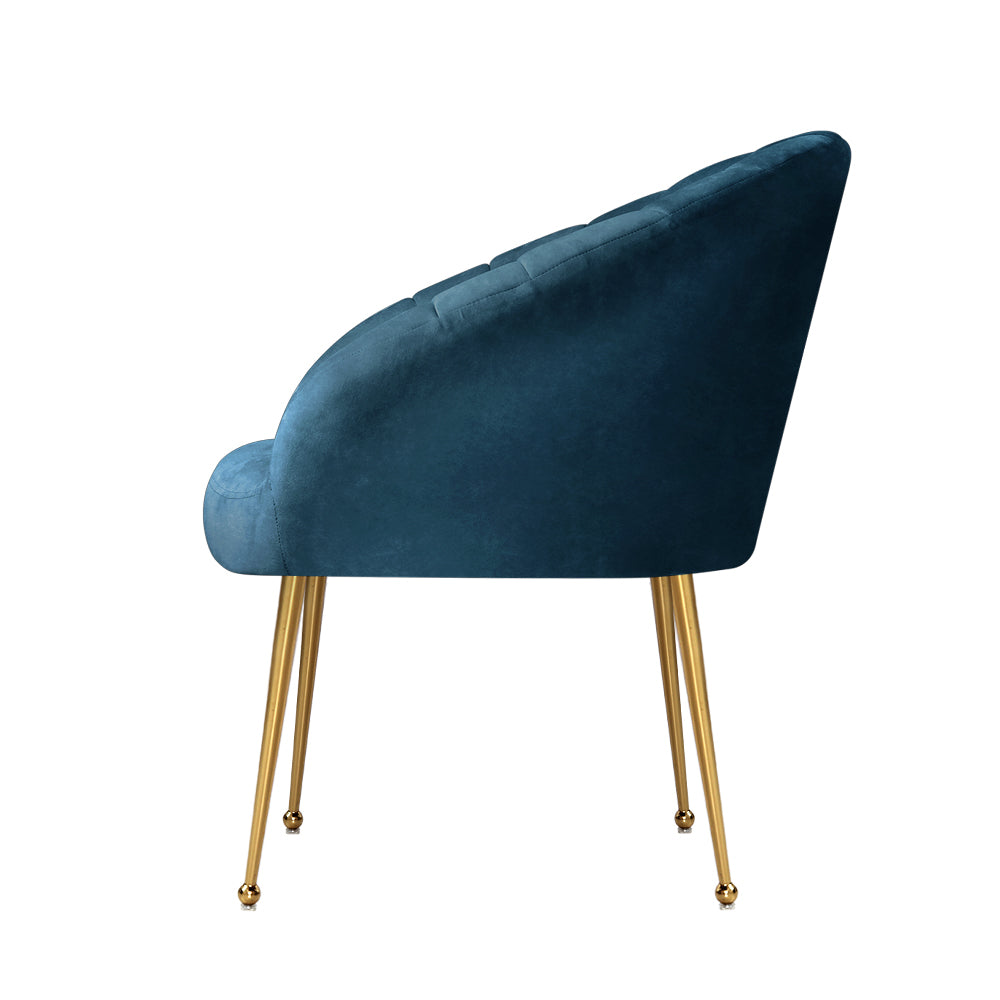 artiss armchair velvet blue eloise