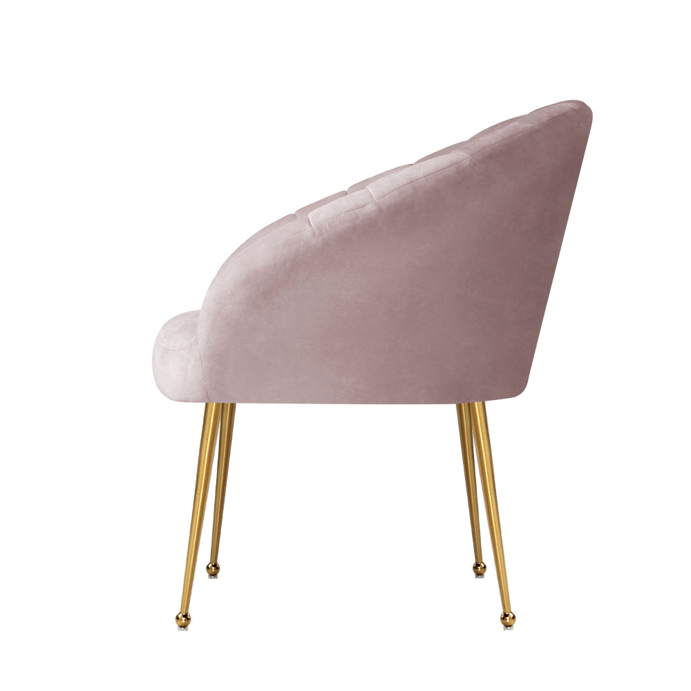 artiss armchair velvet pink eloise