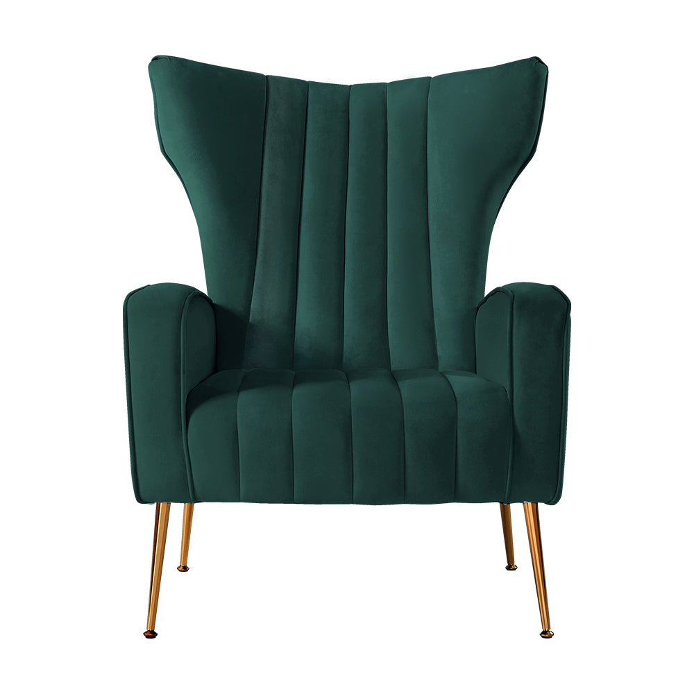 artiss armchair green velvet kate