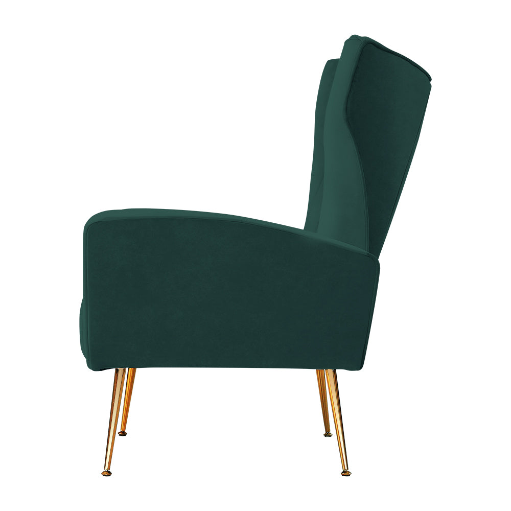 artiss armchair green velvet kate