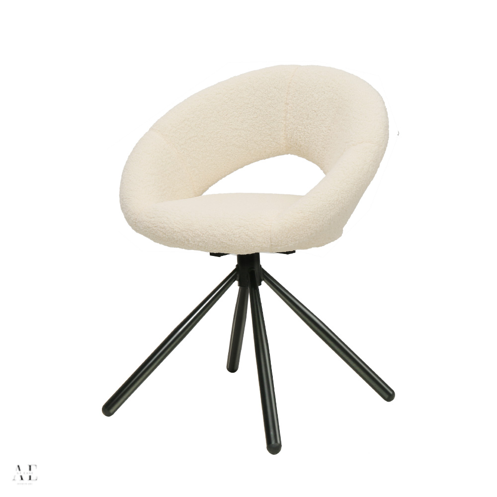 artiss dining cafe chair with swivel base - beige