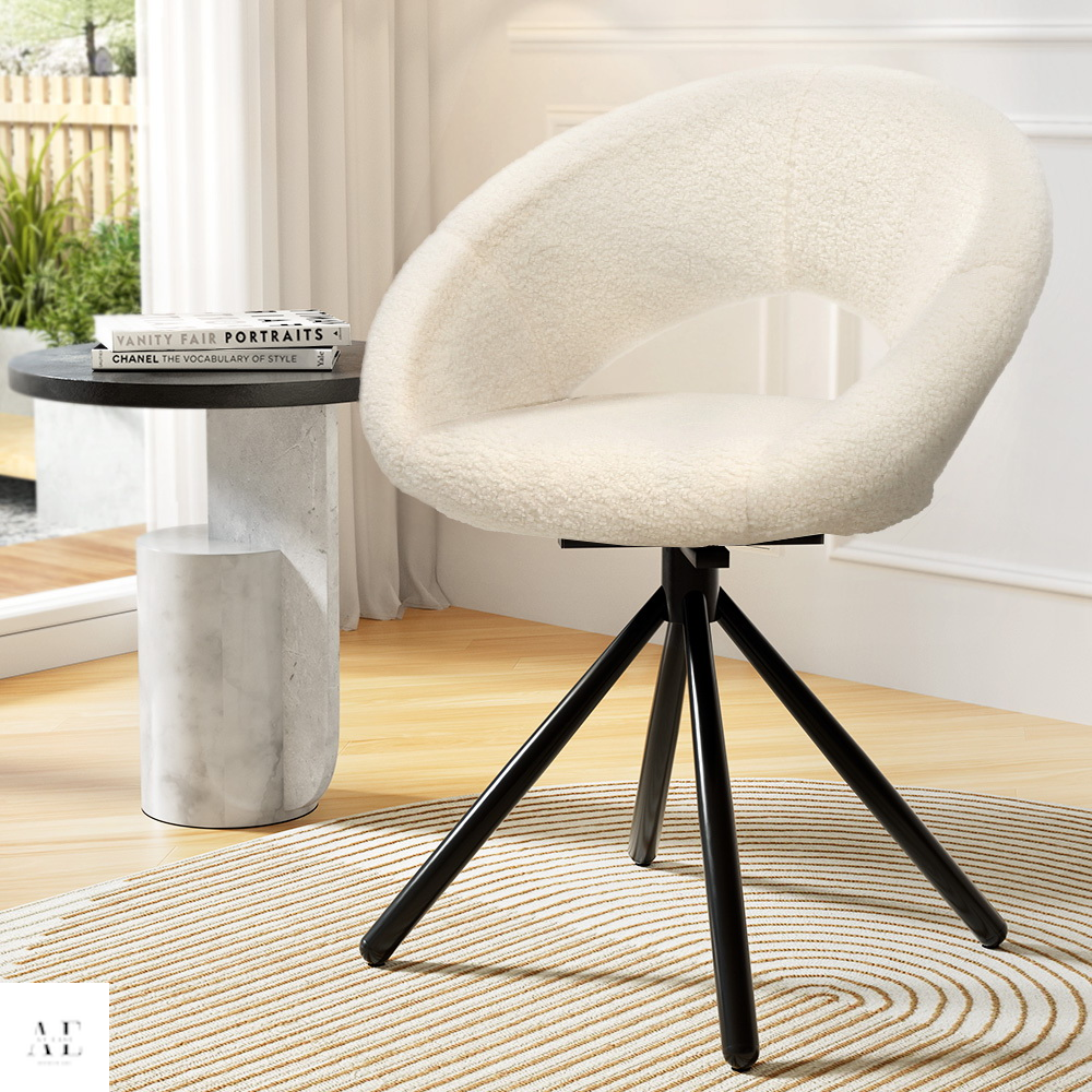 artiss dining cafe chair with swivel base - beige