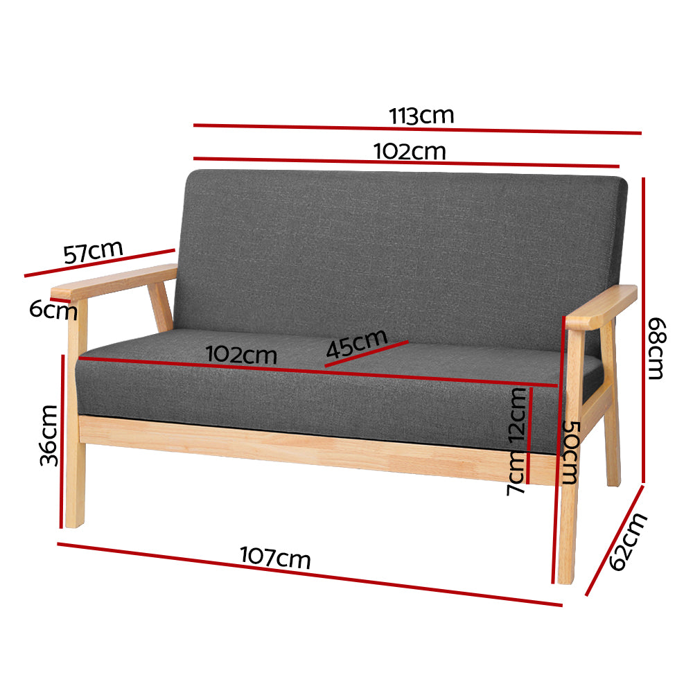 artiss 2-seater sofa armchair skane