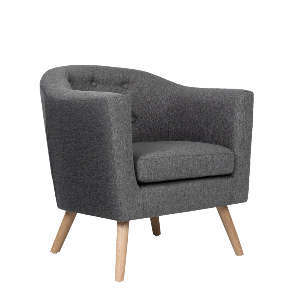 artiss armchair tub chair grey adora