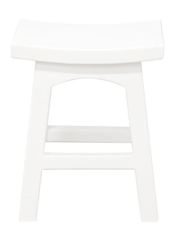 tokyo solid mahogan timber footstool (white)