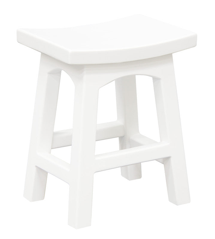 tokyo solid mahogan timber footstool (white)