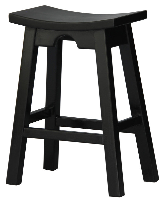 zen solid mahogany kitchen counter stool (black)