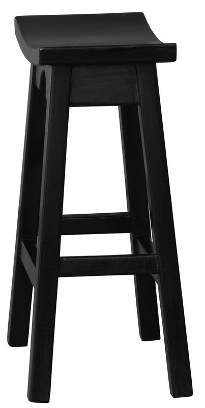 zen solid mahogany kitchen counter stool (black)