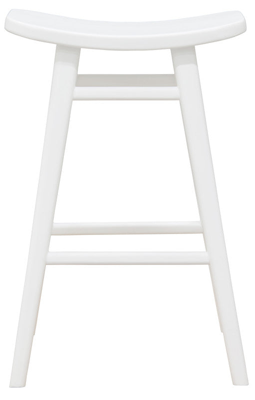 aria oval solid timber counter stool (white)