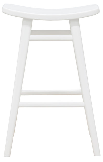 Aria Oval Solid Timber Counter Stool (White)