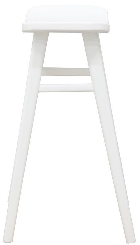 aria oval solid timber counter stool (white)