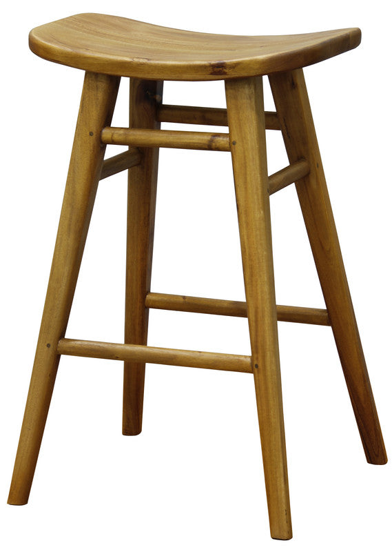 aria oval solid timber counter stool (caramel)