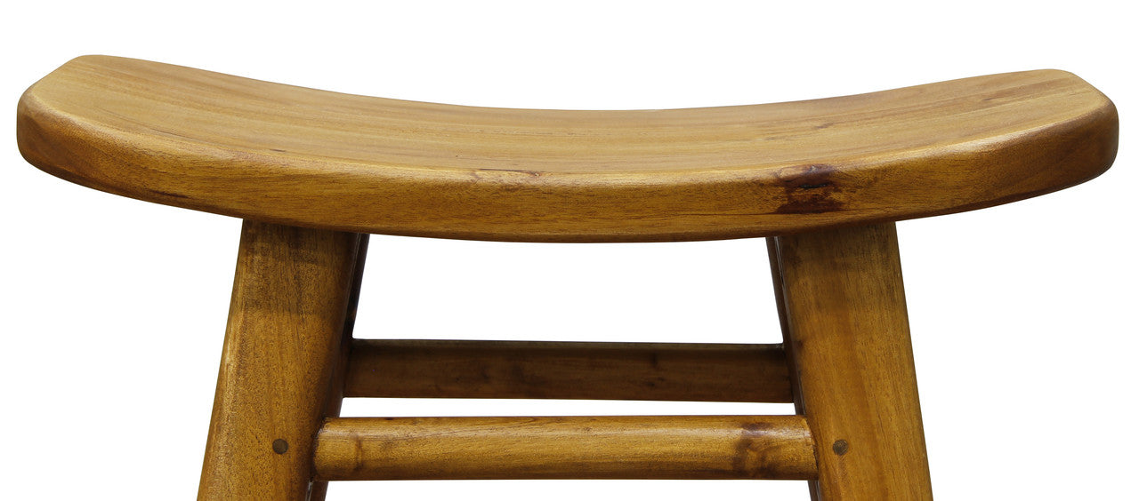 aria oval solid timber counter stool (caramel)