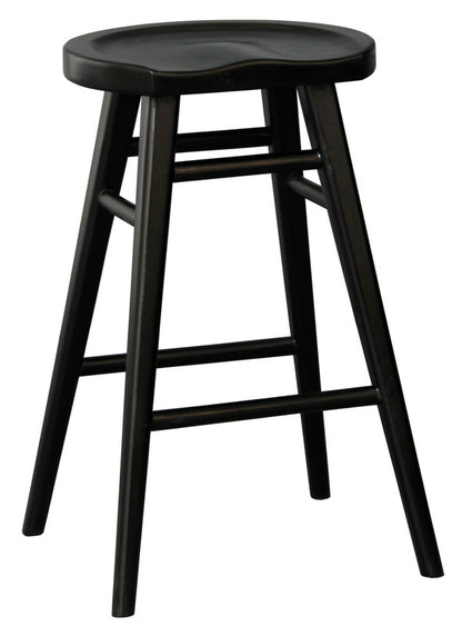 Scandinavian Timber Kitchen Counter Stool (Black)