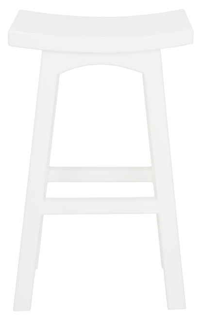 Tokyo Solid Mahogany Timber Barstool (White)