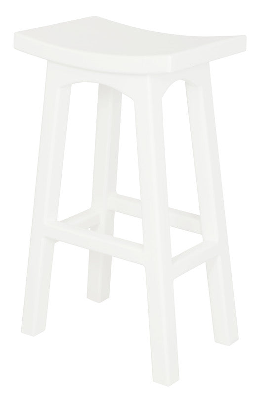 tokyo solid mahogany timber barstool (white)