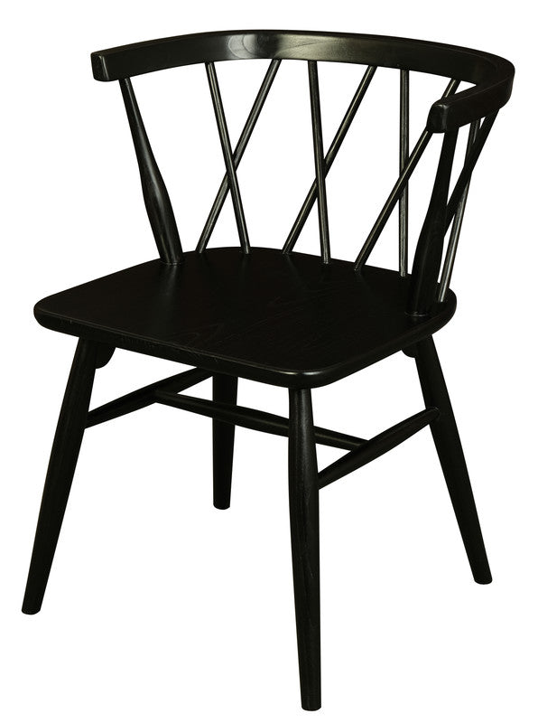 sierra cross back oak chair - set of 2 (black)