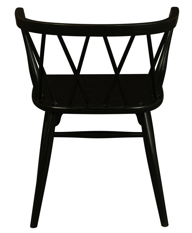 sierra cross back oak chair - set of 2 (black)