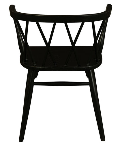 Sierra Cross Back Oak Chair - Set of 2 (Black)