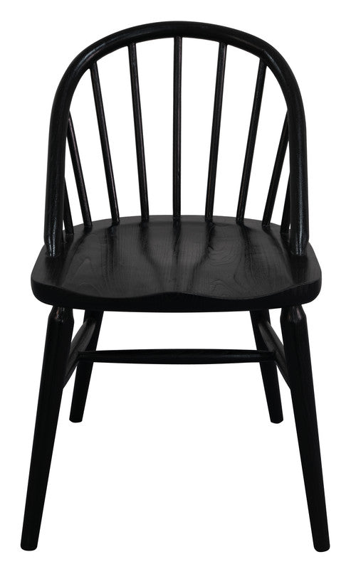 vera solid oak dining chair - set of 2 (black)